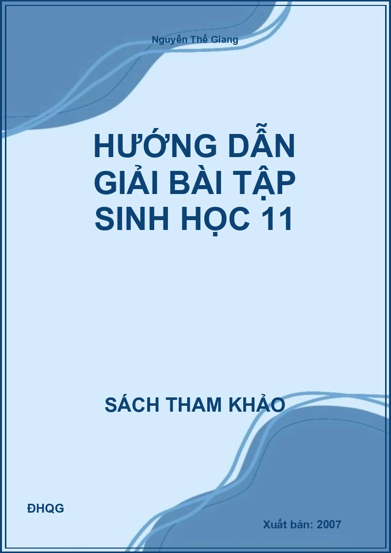Hướng dẫn giải bài tập sinh học 11