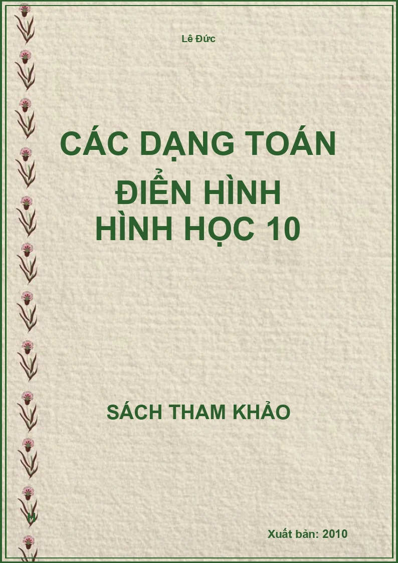 Các dạng toán điển hình hình học 10
