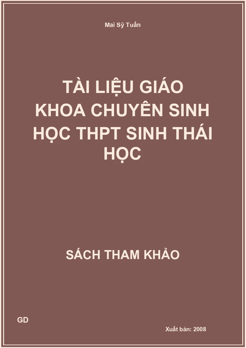 Tài liệu giáo khoa chuyên sinh học thpt sinh thái học
