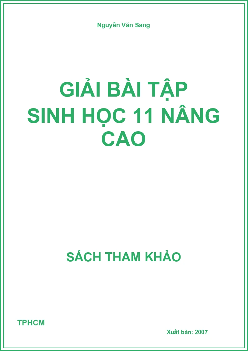 Giải bài tập sinh học 11 nâng cao