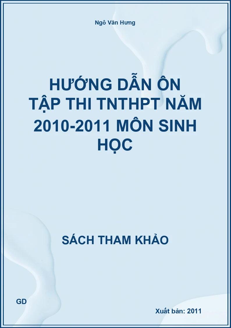 Hướng dẫn ôn tập thi tnthpt năm 2010-2011 môn sinh học