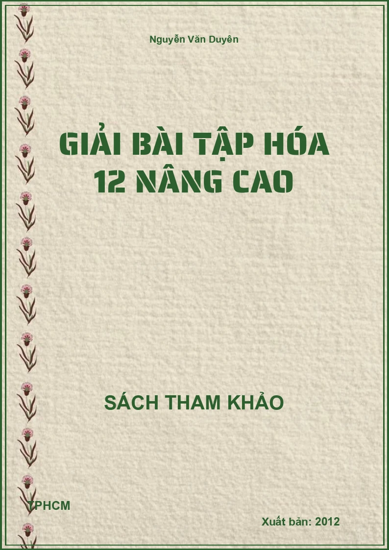 Giải bài tập hóa 12 nâng cao