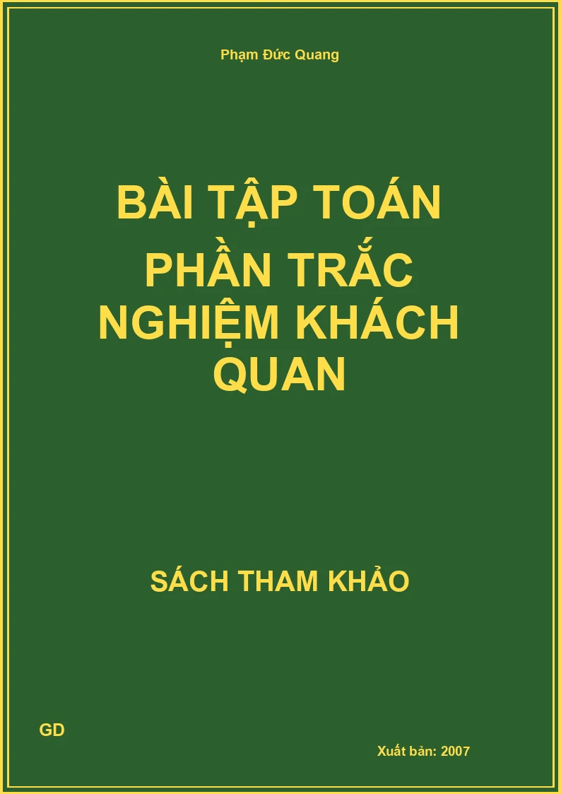 Bài tập toán phần trắc nghiệm khách quan
