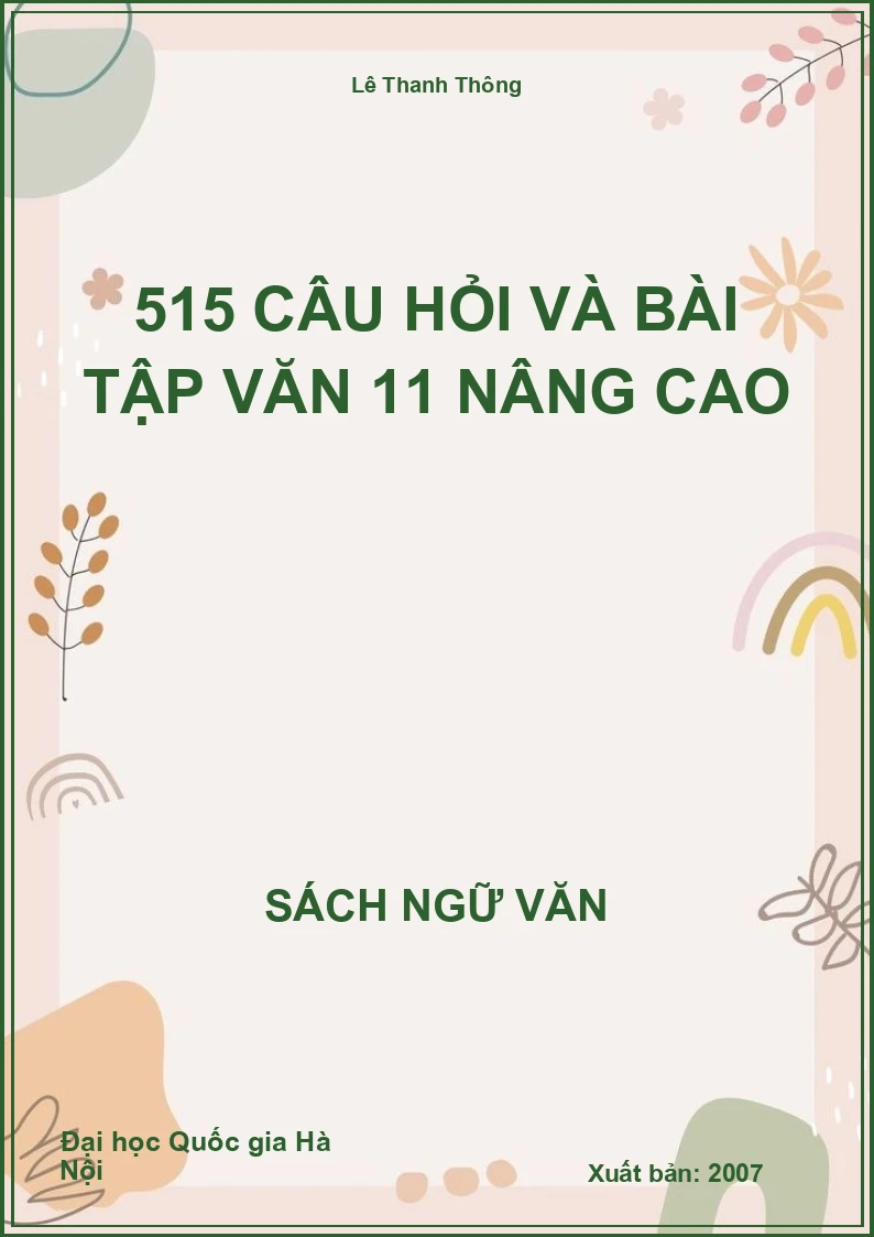 515 câu hỏi và bài tập Văn 11 nâng cao