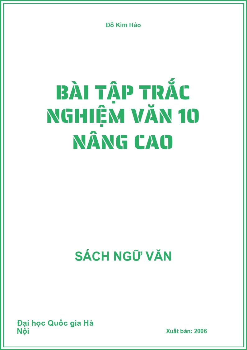 Bài tập trắc nghiệm Văn 10 nâng cao