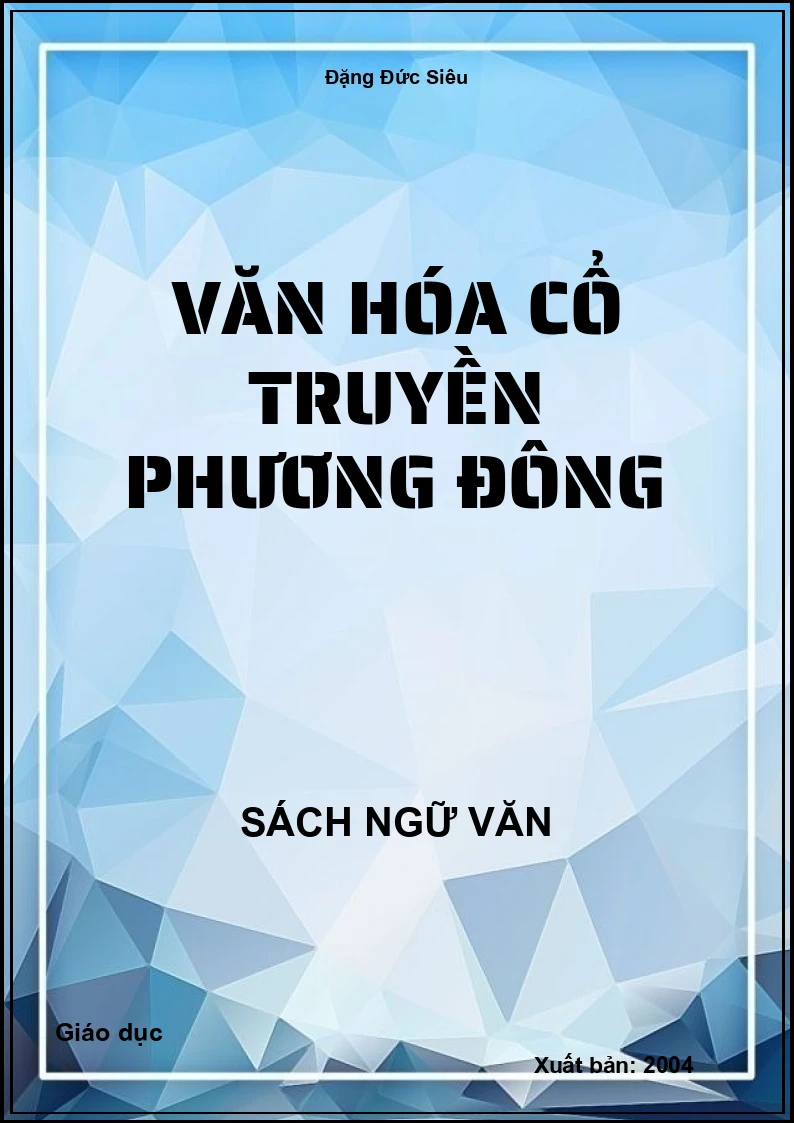 Văn hóa cổ truyền phương Đông