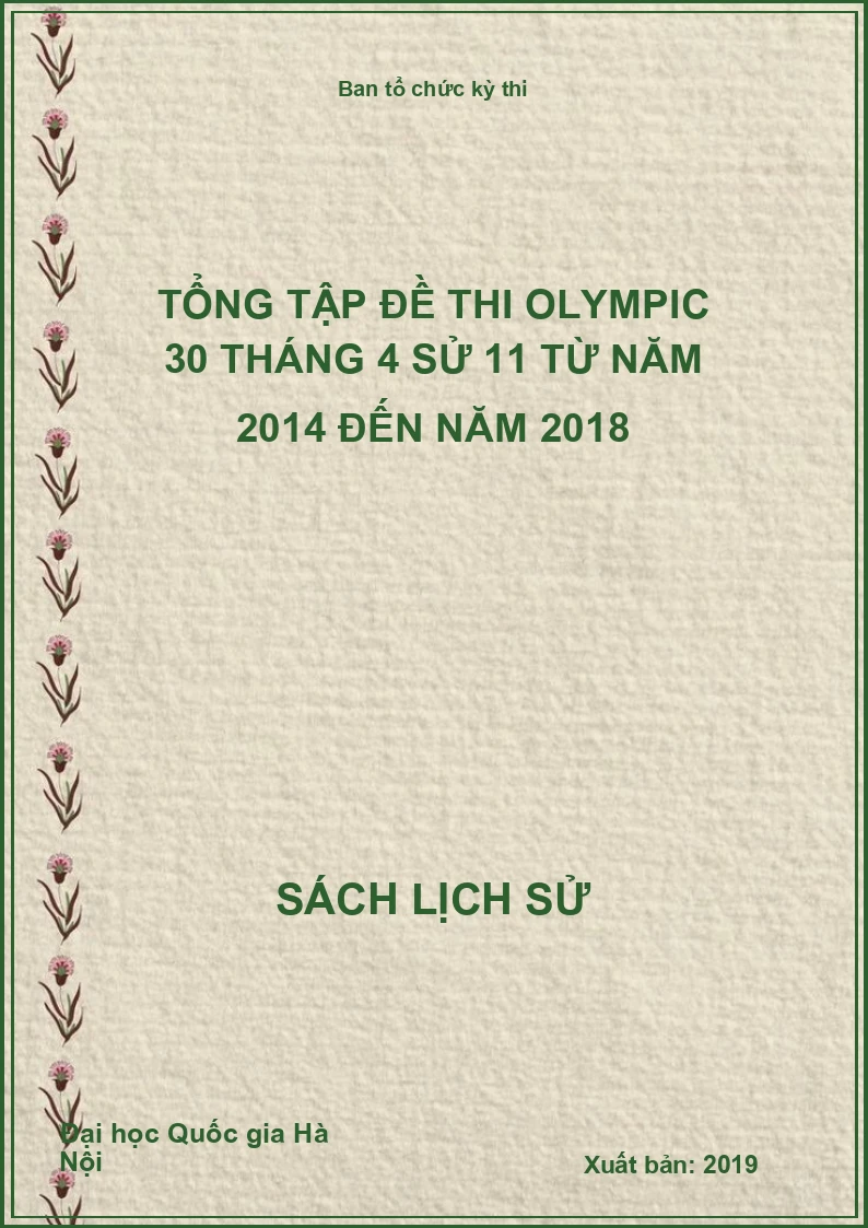 Tổng tập đề thi Olympic 30 tháng 4 Sử 11 từ năm 2014 đến năm 2018