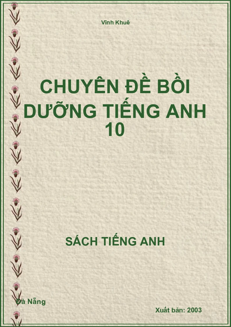 Chuyên đề bồi dưỡng tiếng Anh 10