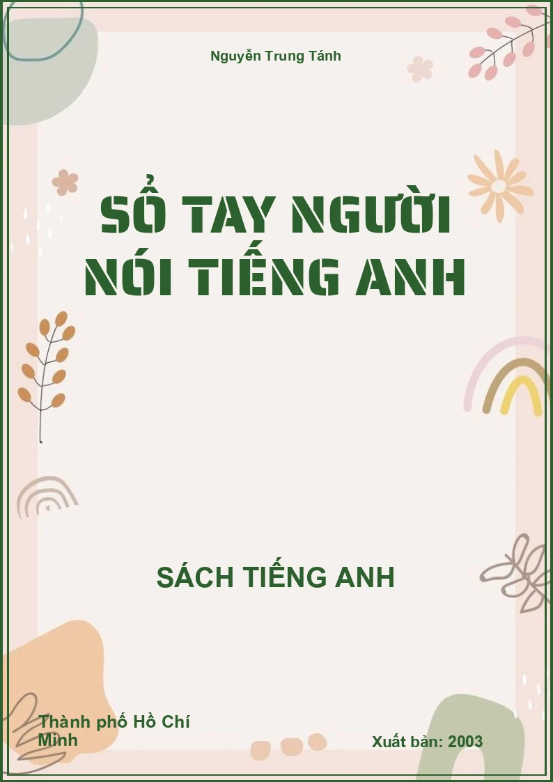 Sổ tay người nói Tiếng Anh