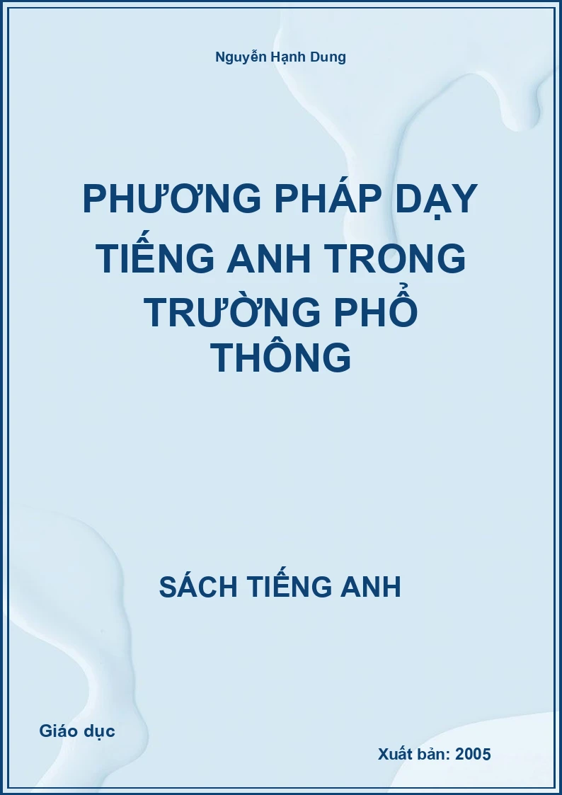 Phương pháp dạy tiếng Anh trong trường phổ thông
