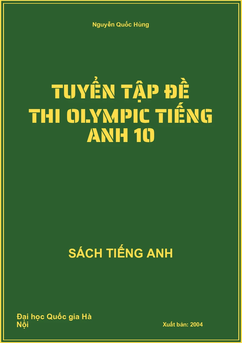 Tuyển tập đề thi Olympic tiếng Anh 10