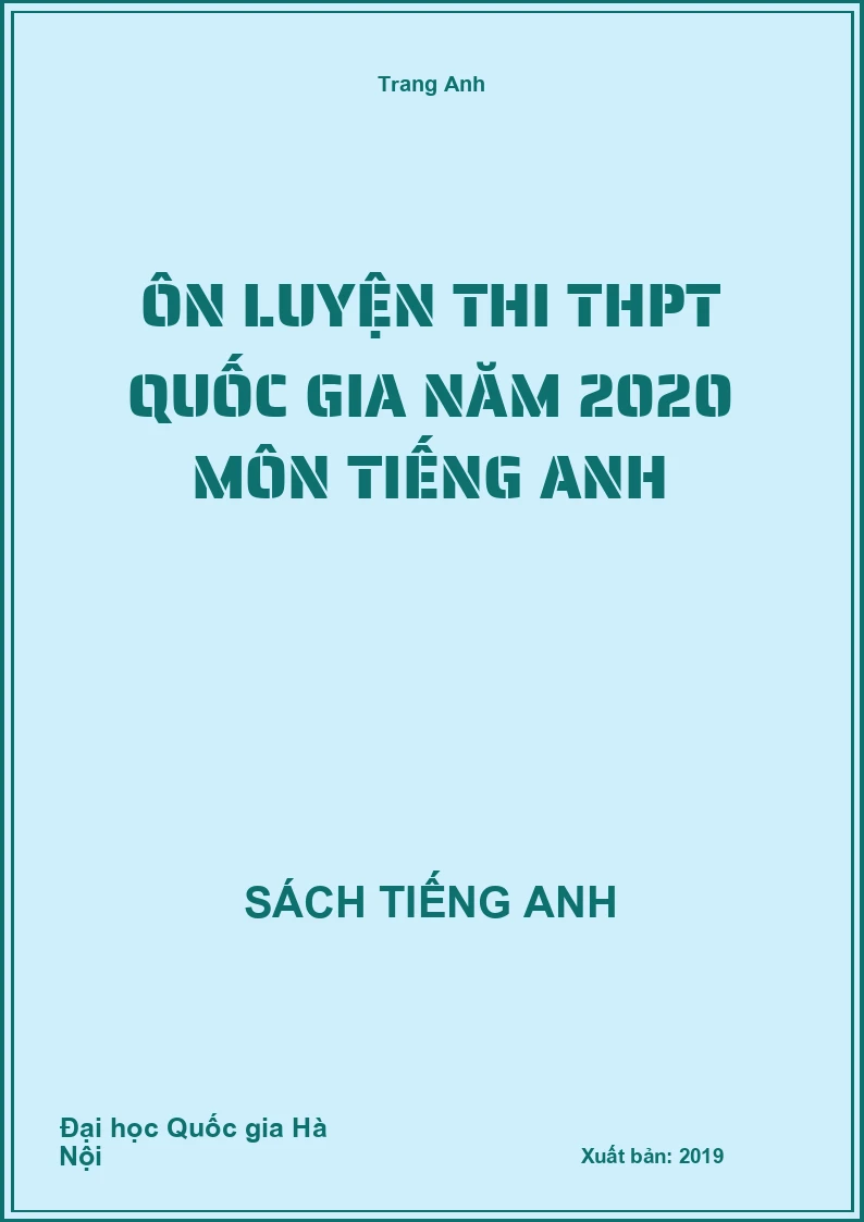 Ôn luyện thi THPT Quốc gia năm 2020 môn tiếng Anh