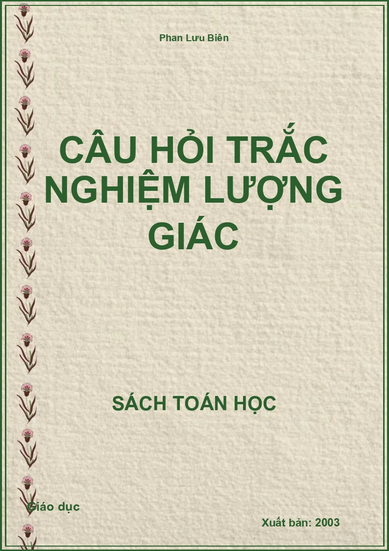 Câu hỏi trắc nghiệm lượng giác