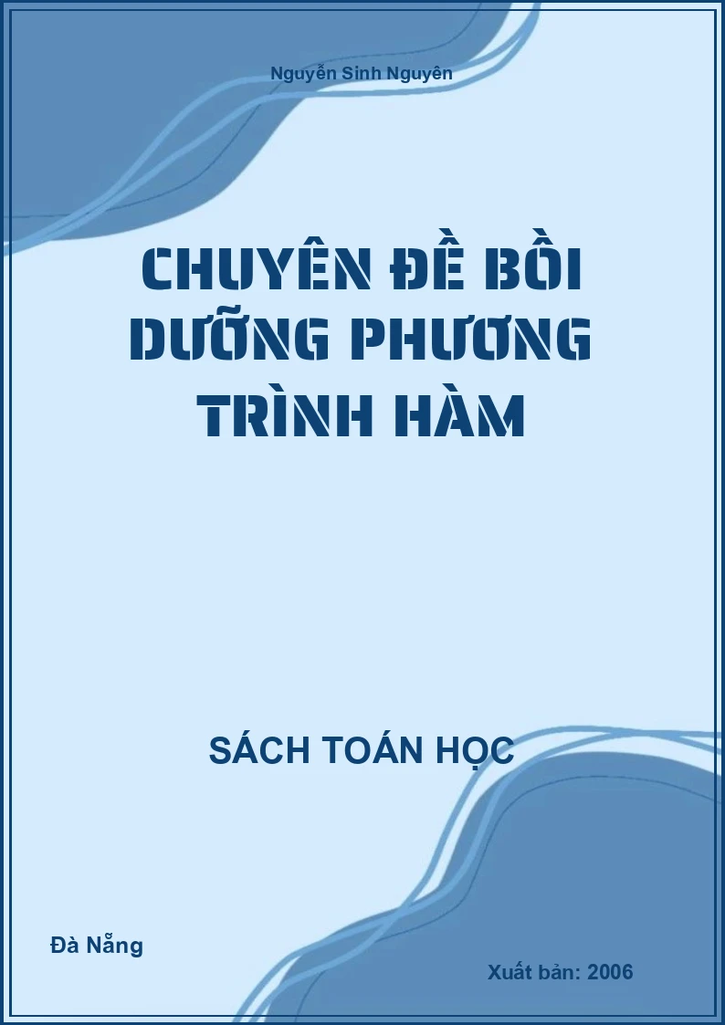 Chuyên đề bồi dưỡng Phương trình hàm