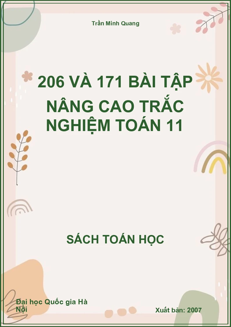 206 và 171 bài tập nâng cao trắc nghiệm Toán 11
