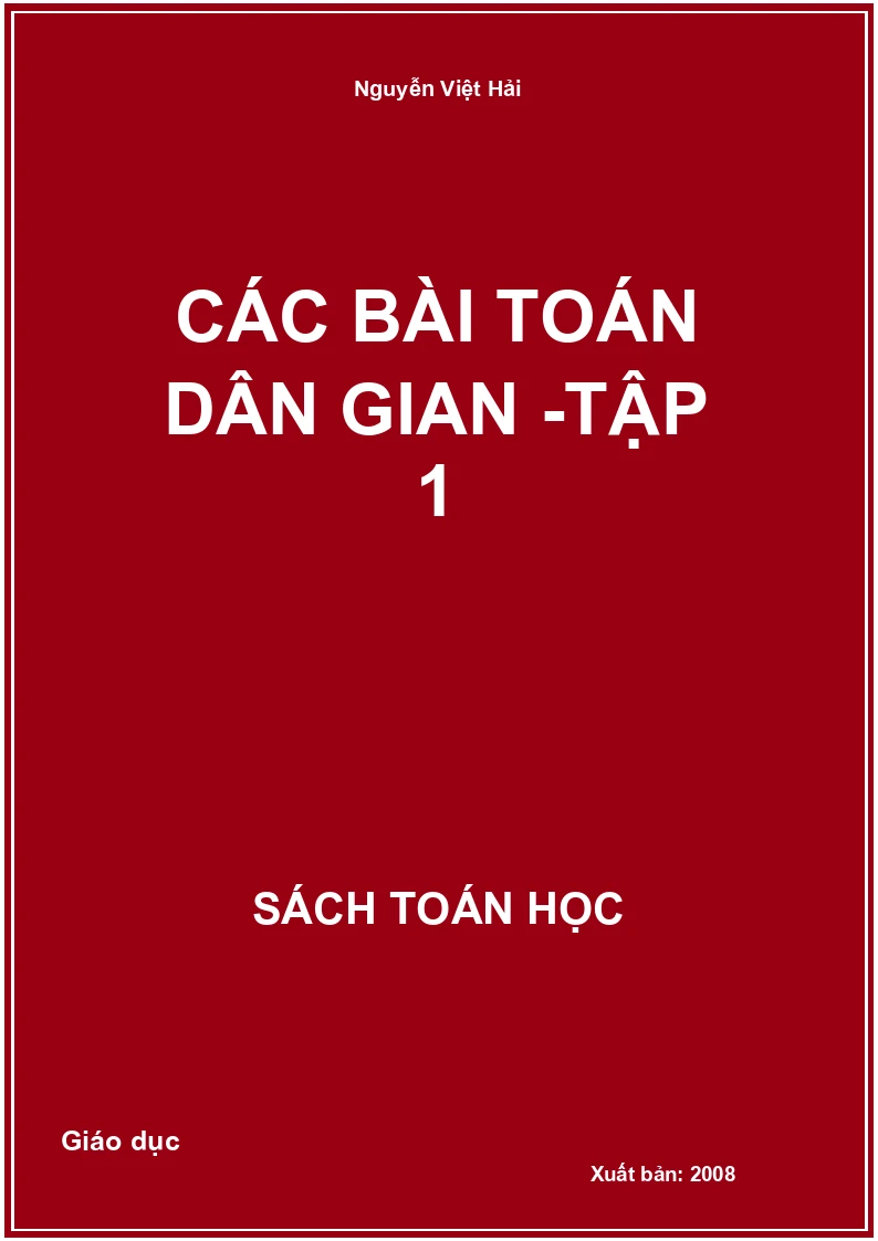 Các bài toán dân gian -Tập 1