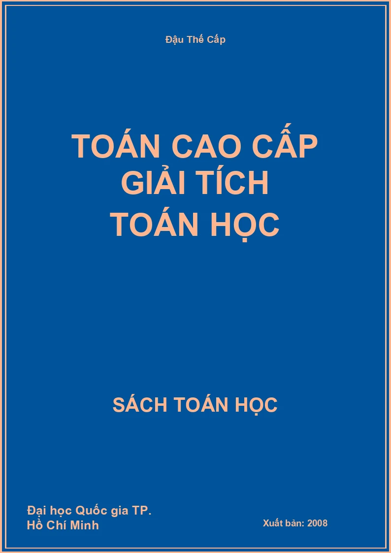 Toán cao cấp Giải tích toán học