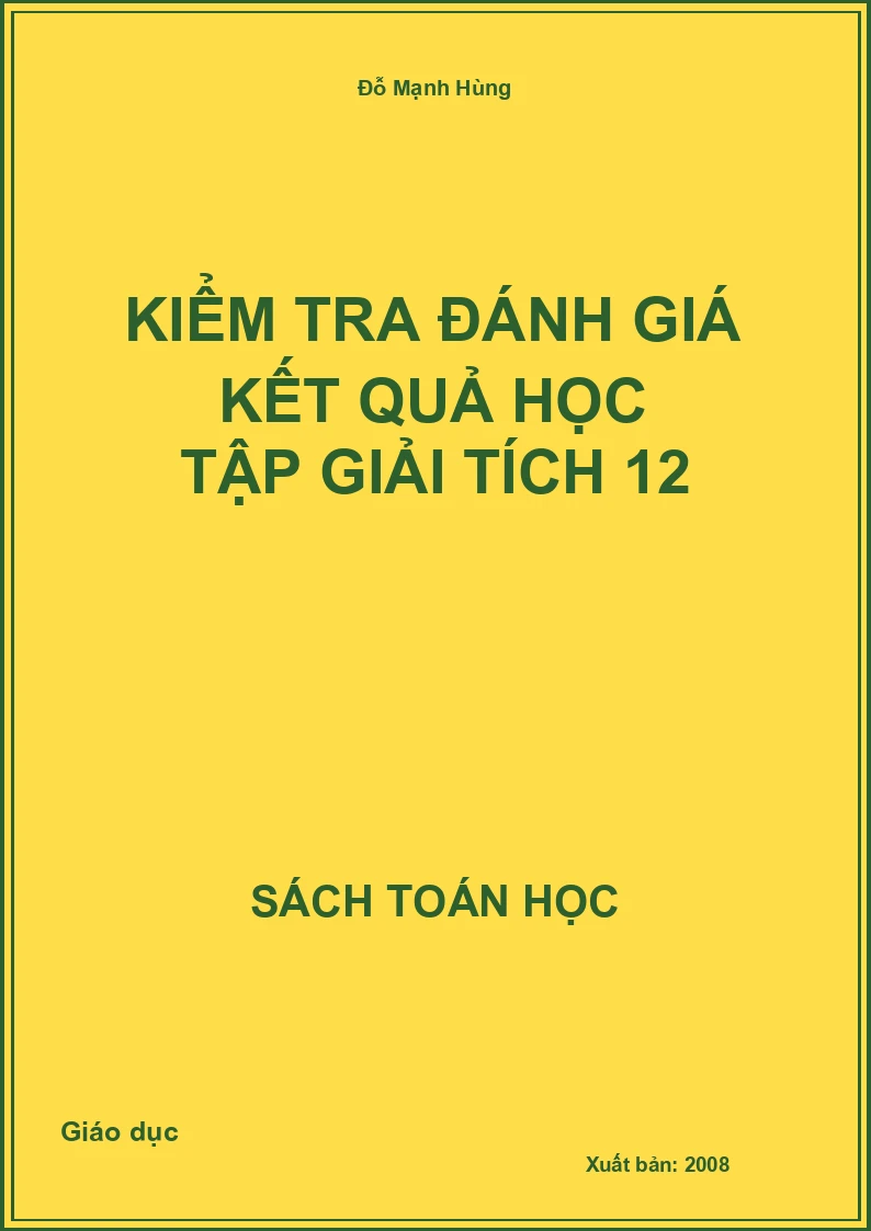 Kiểm tra đánh giá kết quả học tập Giải tích 12