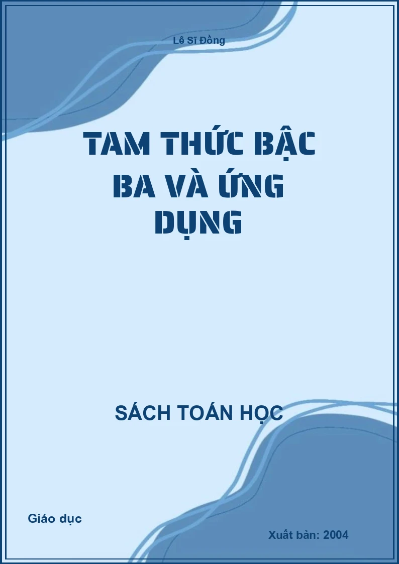 Tam thức bậc ba và ứng dụng