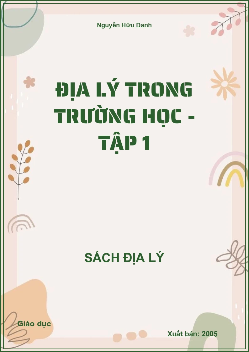 Địa lý trong trường học - Tập 1