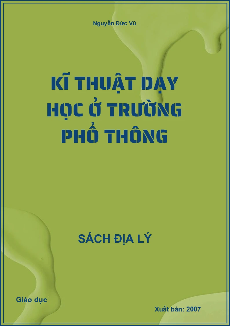 Kĩ thuật dạy học ở trường phổ thông