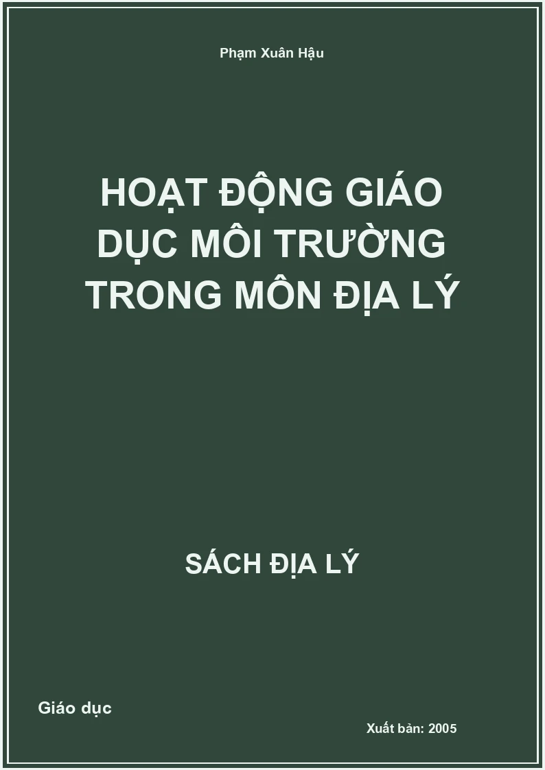 Hoạt động giáo dục môi trường trong môn Địa lý