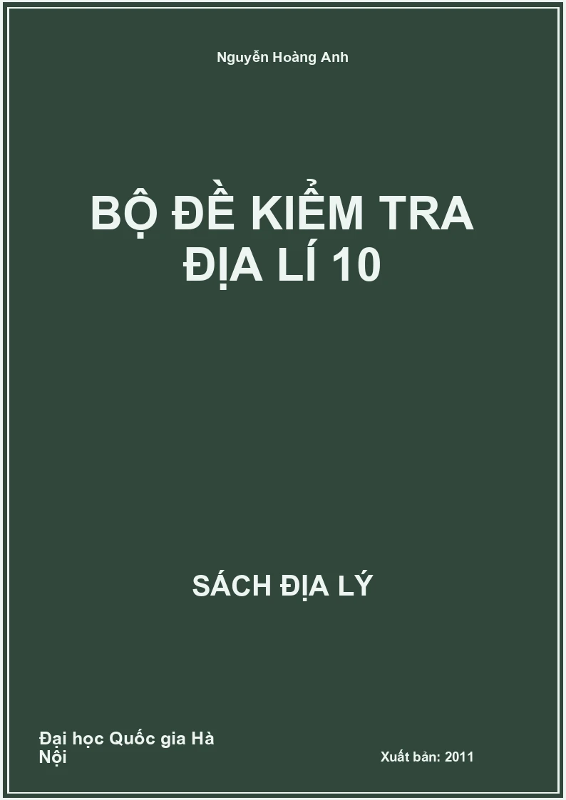 Bộ đề kiểm tra Địa lí 10