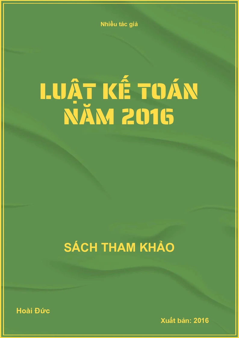 Luật kế toán năm 2016