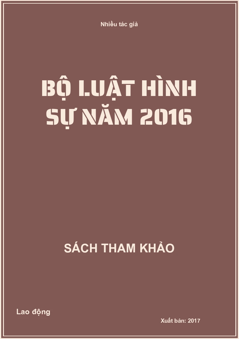 Bộ luật hình sự năm 2016