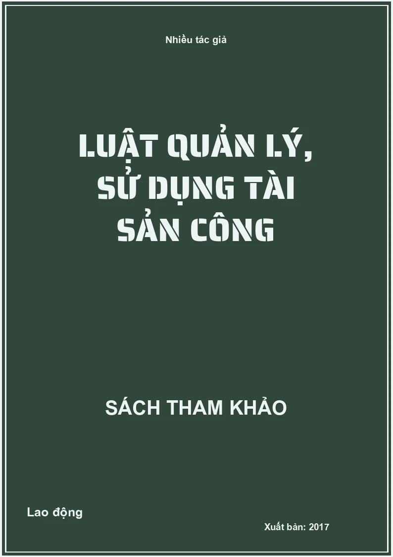 Luật quản lý, sử dụng tài sản công