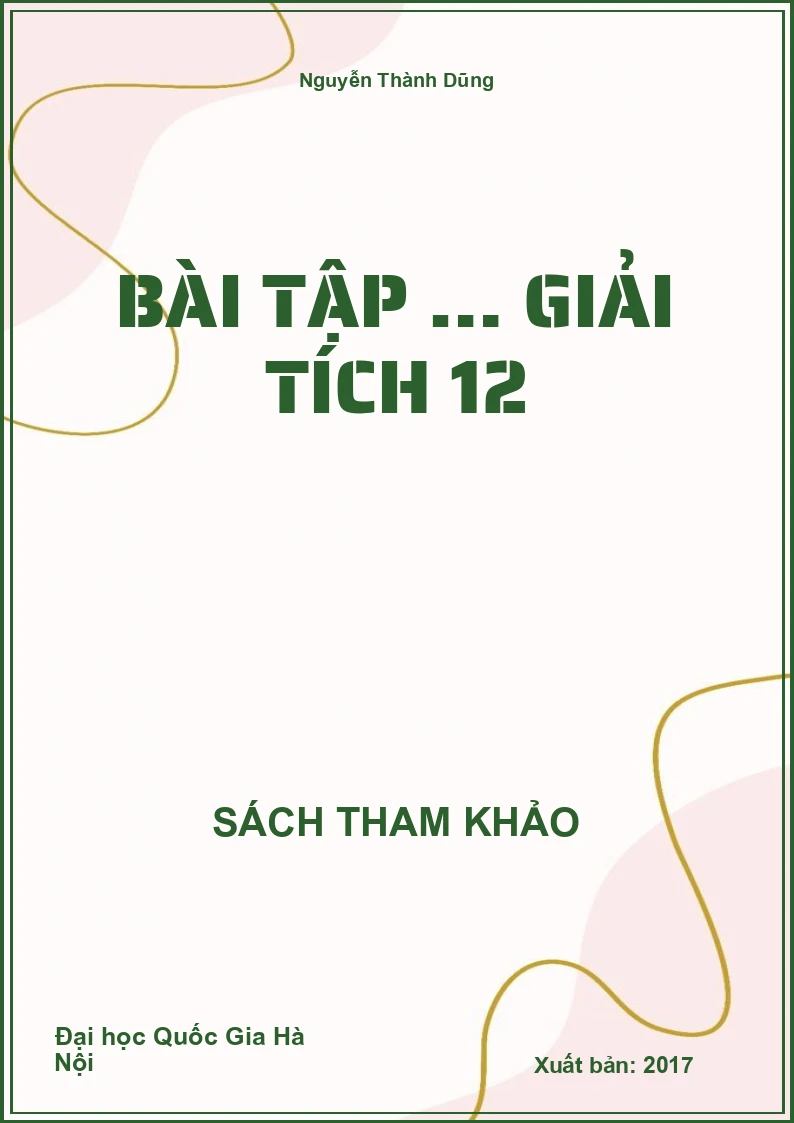 Bài tập … Giải tích 12