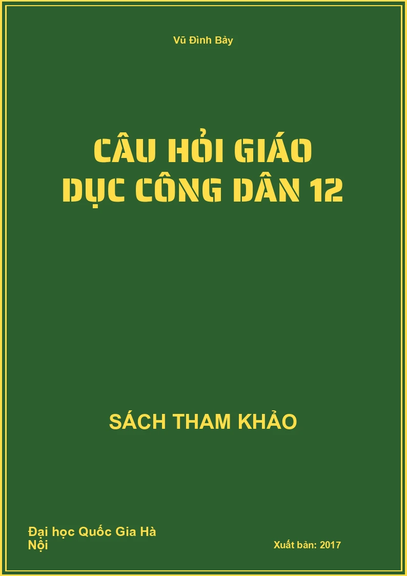Câu hỏi Giáo dục công dân 12