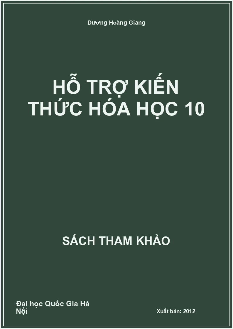 Hỗ trợ kiến thức Hóa học 10