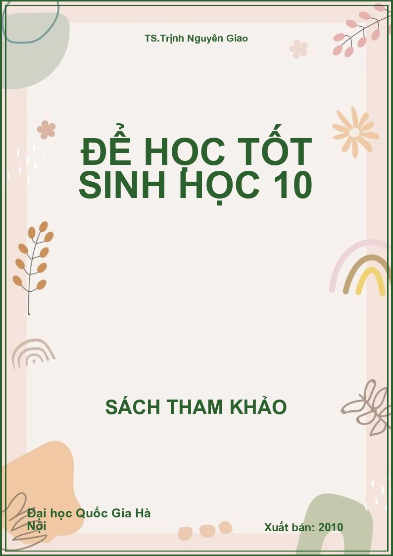 Để học tốt Sinh học 10