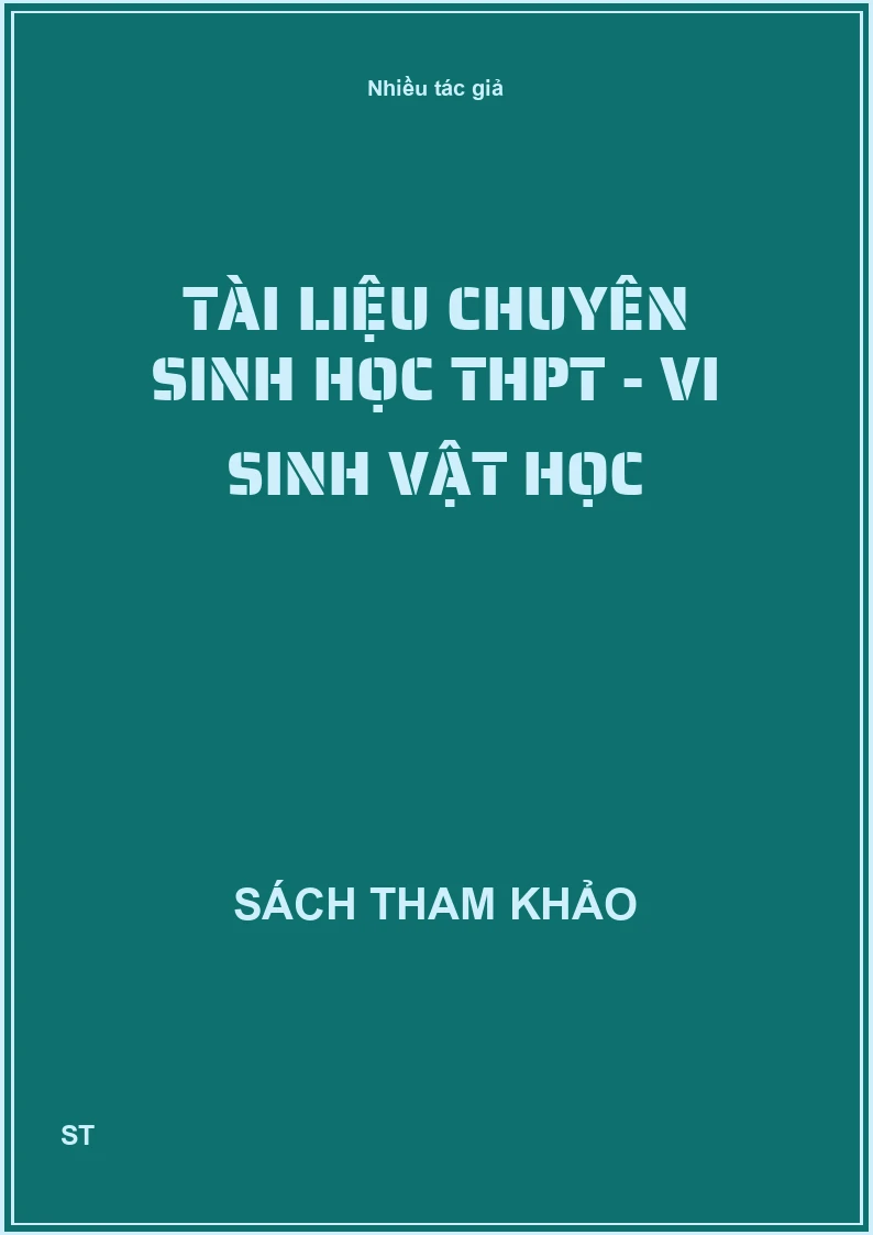 Tài liệu chuyên Sinh học THPT - Vi sinh vật học