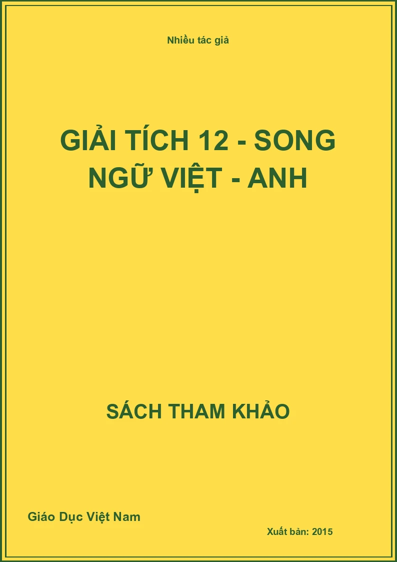 Giải tích 12 - Song ngữ Việt - Anh