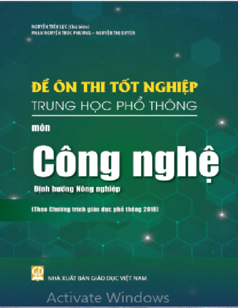 Đề ôn thi tốt nghiệp THPT môn Công nghệ - Định hướng Nông nghiệp (Biên soạn theo Chương trình giáo dục phổ thông 2018)