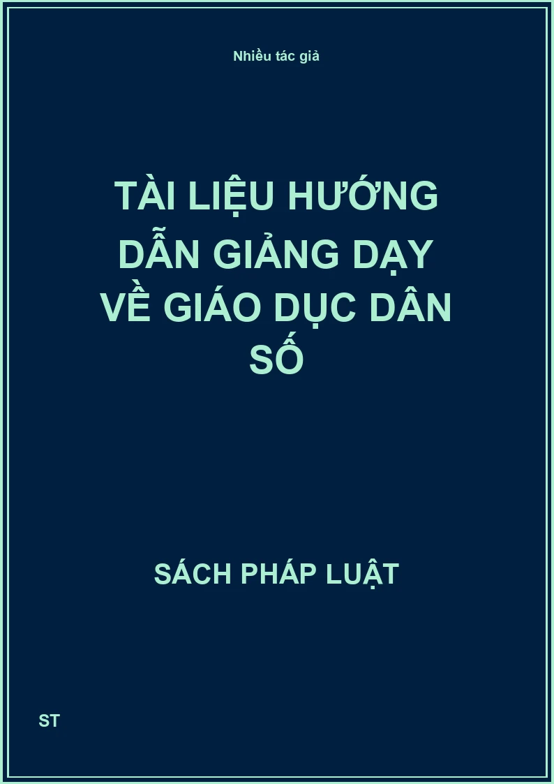 Tài liệu hướng dẫn giảng dạy về giáo dục dân số