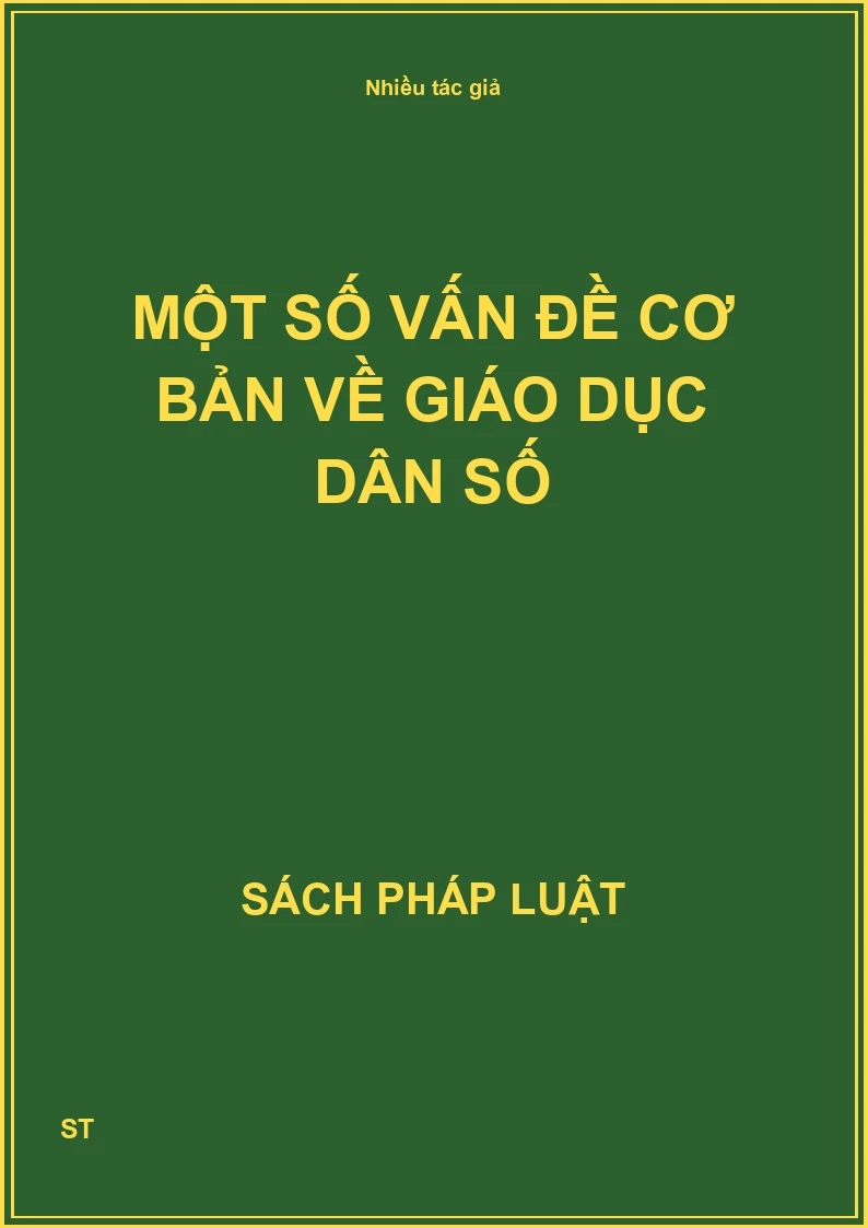 Một số vấn đề cơ bản về giáo dục dân số