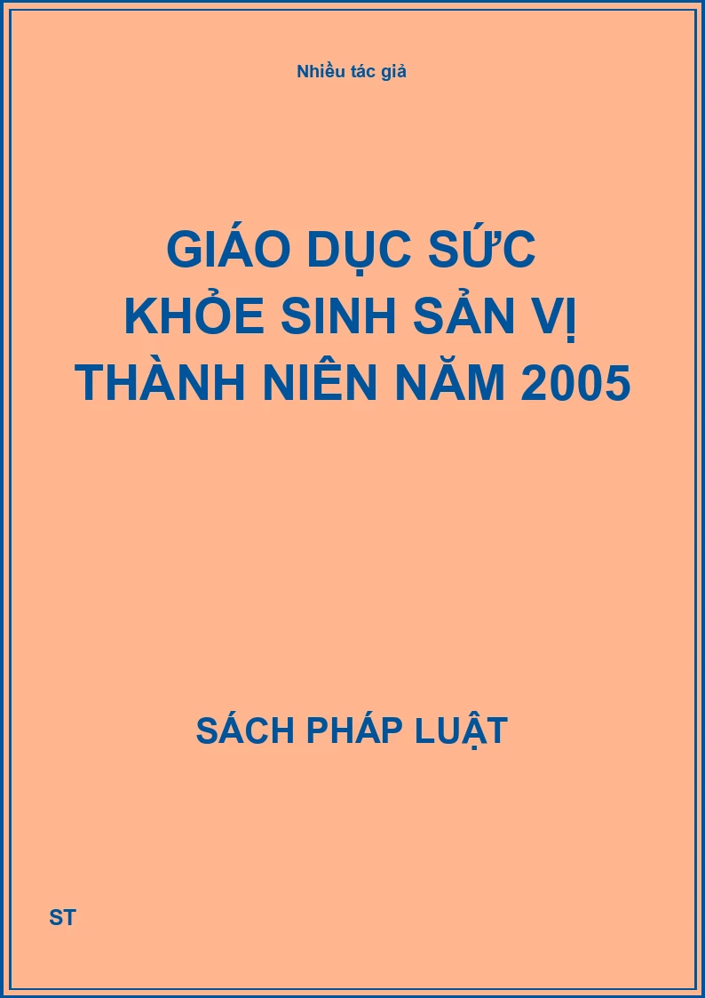 Giáo dục sức khỏe sinh sản vị thành niên năm 2005