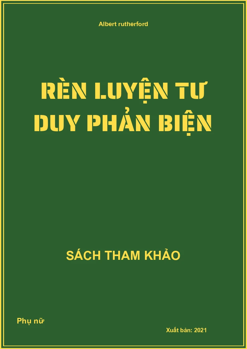 Rèn luyện tư duy phản biện