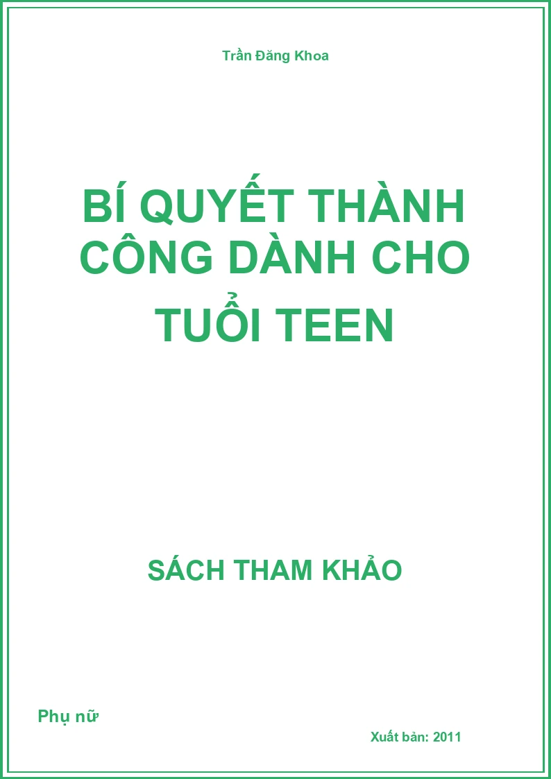 Bí quyết thành công dành cho tuổi teen