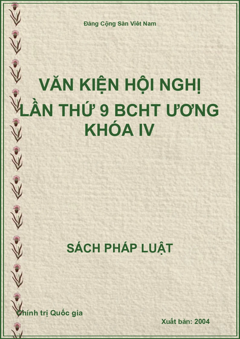 Văn kiện hội nghị lần thứ 9 BCH Trung ương khóa IV