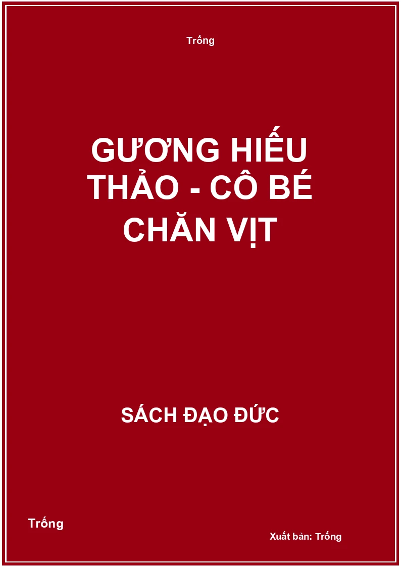 Gương hiếu thảo - Cô bé chăn vịt
