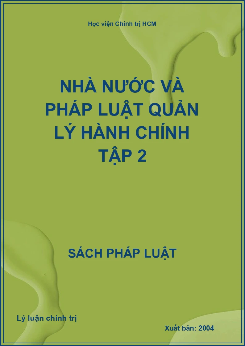 Nhà Nước và pháp luật quản lý hành chính tập 2