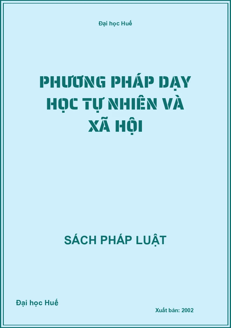 Phương pháp dạy học tự nhiên và xã hội