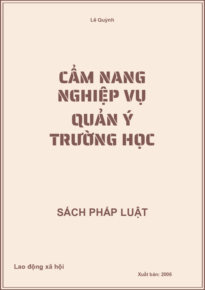 Cẩm nang nghiệp vụ quản lý trường học