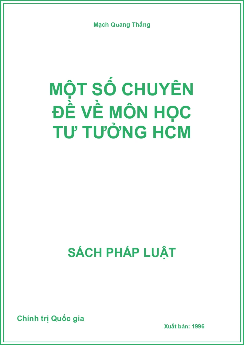 Một số chuyên đề về môn học Tư Tưởng HCM