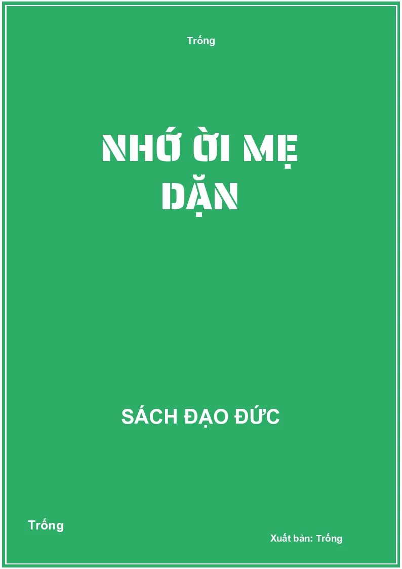 Nhớ lời mẹ dặn