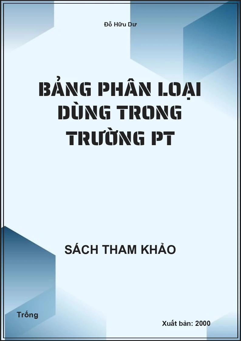 Bảng phân loại dùng trong trường PT